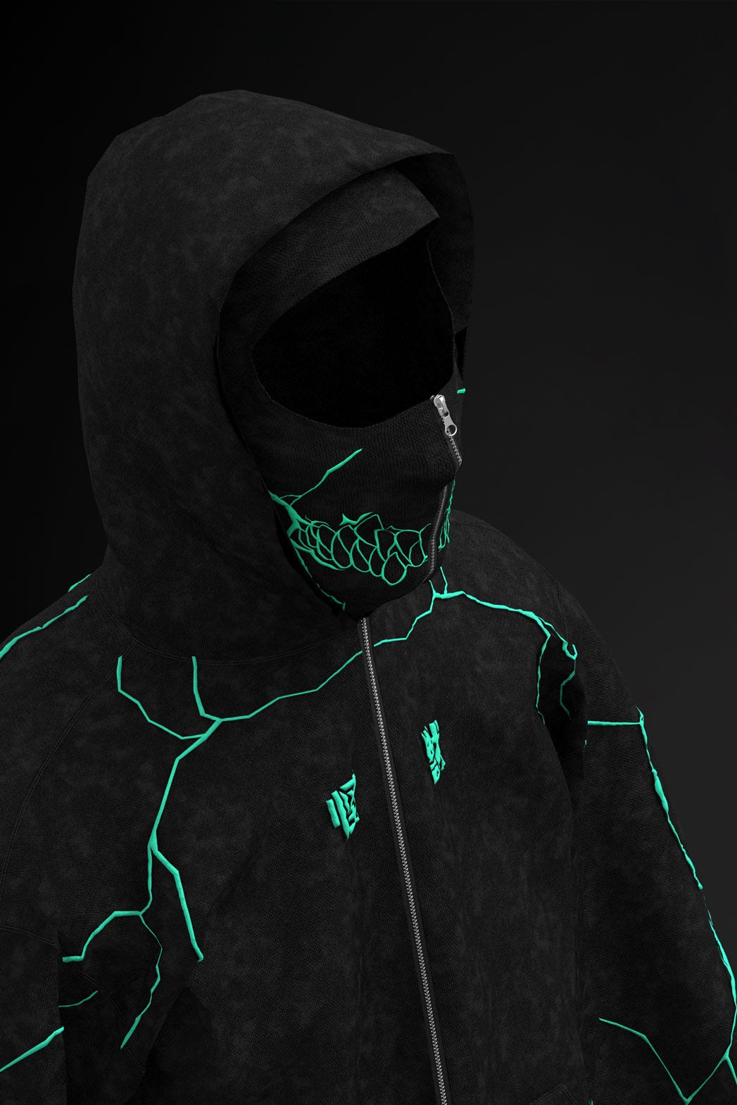 Oversize Double Zip Balaclava Hoodie
