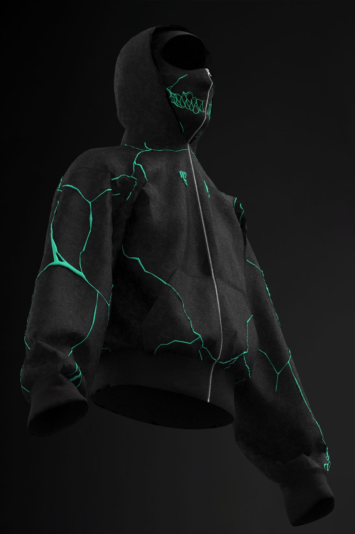 Oversize Double Zip Balaclava Hoodie